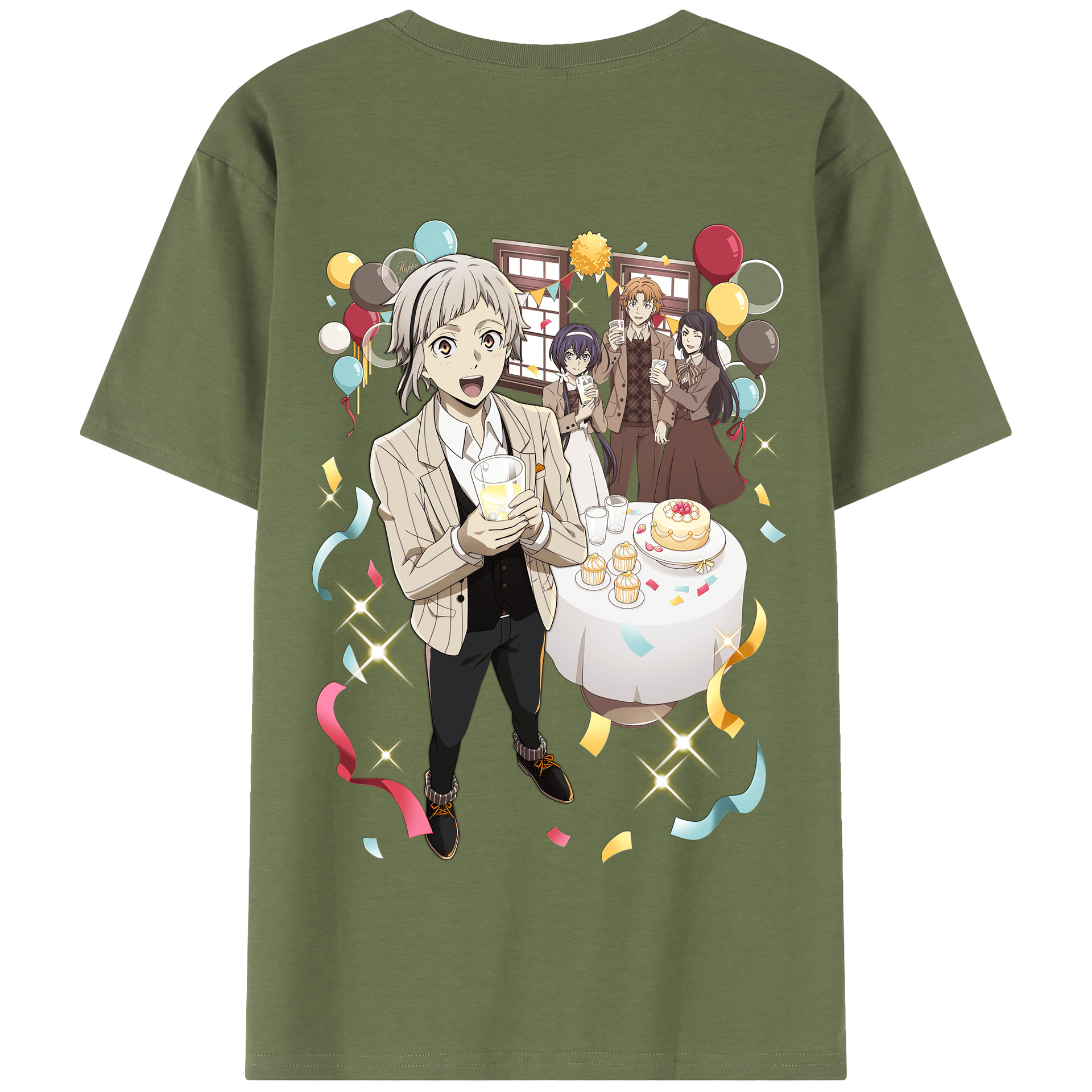 （画像用） 文豪ストレイドッグス Bungo Stray Dogs 綿100％半袖Tシャツ（背面プリント）